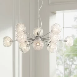 Possini Euro Design Wired Chrome Chandelier Lighting 32" Wide Modern Sputnik Art Glass 12-Light Fixture For Dining Room House Foyer Kitchen Island 14 Possini Euro Design Wired Chrome Chandelier Lighting 32" Wide Modern Sputnik Art Glass 12-Light Fixture For Dining Room House Foyer Kitchen Island -Famous Lighting Store GUEST fb1b05bc 403f 42be b459 41c11b7c7be7