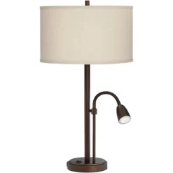 Possini Euro Design Traverse Modern Table Lamps 29" Tall Set Of 2 With USB Charging Port Gooseneck LED Bronze Oatmeal Shade For Bedroom Living Room 16 Possini Euro Design Traverse Modern Table Lamps 29" Tall Set Of 2 With USB Charging Port Gooseneck LED Bronze Oatmeal Shade For Bedroom Living Room -Famous Lighting Store GUEST fc5c23d2 64e3 4e9c b448 9b49f96da451