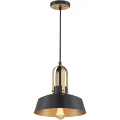 Possini Euro Design Black Warm Brass Mini Pendant Lighting Fixture 12" Wide Farmhouse Rustic For Dining Room House Home Kitchen Island High Ceilings -Famous Lighting Store GUEST fcdf48d7 6bba 42be b54f abaacbbe4e15
