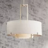 Possini Euro Design Concentric Brushed Nickel Pendant Chandelier 28" Wide Modern White Fabric Drum 4-Light For Dining Room House Foyer Kitchen Island -Famous Lighting Store GUEST fce1abe6 ef33 4d8c 81ab 8596e5546f41
