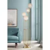 Possini Euro Design Mid Century Modern Glam Style Floor Lamp 4-Light LED 68.5" Tall Warm Gold Glass Globe Shade For Living Room House Uplight