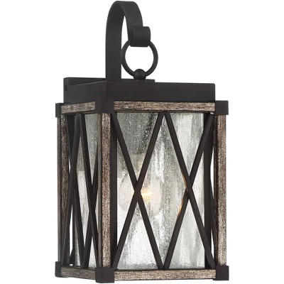 Possini Euro Design Brawley Rustic Industrial Outdoor Wall Light Fixture Bronze Wood Grain 13 1/2" Clear Seedy Glass For Post Exterior Barn Deck House 6 Possini Euro Design Brawley Rustic Industrial Outdoor Wall Light Fixture Bronze Wood Grain 13 1/2" Clear Seedy Glass For Post Exterior Barn Deck House - Image 4