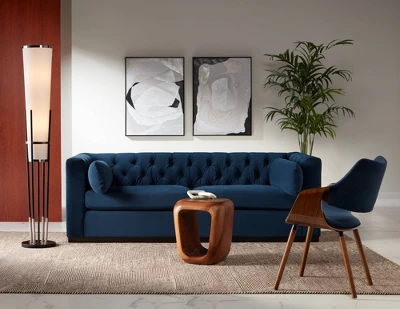 Possini Euro Design Flute Modern Torchiere Floor Lamp 64" Tall Satin Black Brushed Nickel White Linen Shade For Living Room Bedroom Office House Home 10 Possini Euro Design Flute Modern Torchiere Floor Lamp 64" Tall Satin Black Brushed Nickel White Linen Shade For Living Room Bedroom Office House Home - Image 8