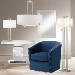 Possini Euro Design Modern Floor Lamp 62" Tall Brushed Nickel Openwork Rectangular Profile Off White Fabric Shade For Living Room Reading -Famous Lighting Store GUEST fe25067f a19c 4e1c 829e 5d26bb3dff2f