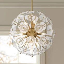 Alice 20" Wide Soft Gold And Crystal 11-Light Orb Pendant