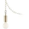 Antique Brass Plug-In Hanging Swag Chandelier With Milky G25 LED Bulb