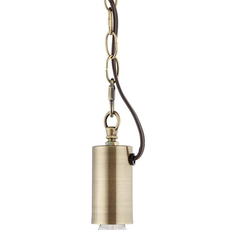 Antique Brass Plug-In Hanging Swag Chandelier With Milky G25 LED Bulb 5 Antique Brass Plug-In Hanging Swag Chandelier With Milky G25 LED Bulb - Image 3