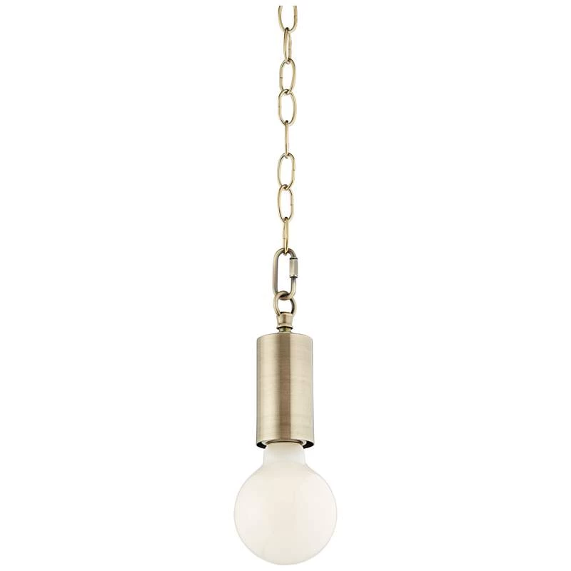 Antique Brass Plug-In Hanging Swag Chandelier With Milky G25 LED Bulb 9 Antique Brass Plug-In Hanging Swag Chandelier With Milky G25 LED Bulb - Image 7