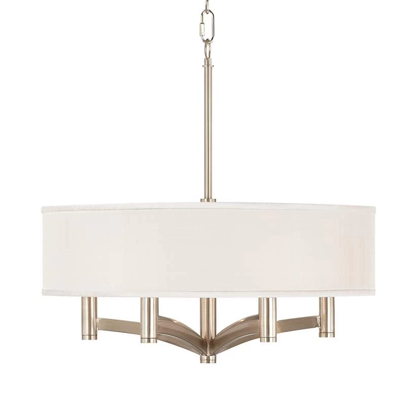 Cream Textured Ava 6-Light Nickel Pendant Chandelier 3 Cream Textured Ava 6-Light Nickel Pendant Chandelier