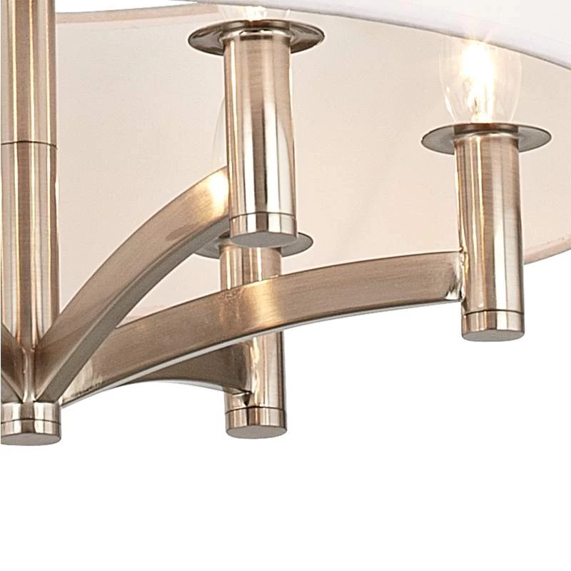 Cream Textured Ava 6-Light Nickel Pendant Chandelier 4 Cream Textured Ava 6-Light Nickel Pendant Chandelier - Image 2