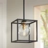 Delaney 8" Wide Black Open Square Mini Pendant Light