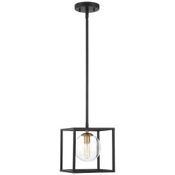 Delaney 8" Wide Black Open Square Mini Pendant Light -Famous Lighting Store delaney 8 inch wide black open square mini pendant light 64t29views3