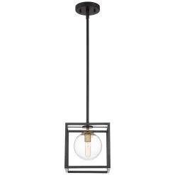 Delaney 8" Wide Black Open Square Mini Pendant Light -Famous Lighting Store delaney 8 inch wide black open square mini pendant light 64t29views4