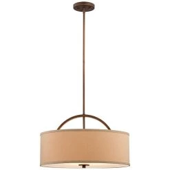 Halsted 20" Wide Linen Shade And Brushed Bronze Pendant Light 10 Halsted 20" Wide Linen Shade And Brushed Bronze Pendant Light -Famous Lighting Store halsted 20 inch wide linen shade and brushed bronze pendant light t8841
