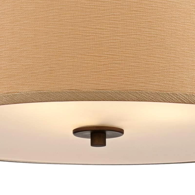 Halsted 20" Wide Linen Shade And Brushed Bronze Pendant Light 6 Halsted 20" Wide Linen Shade And Brushed Bronze Pendant Light - Image 4