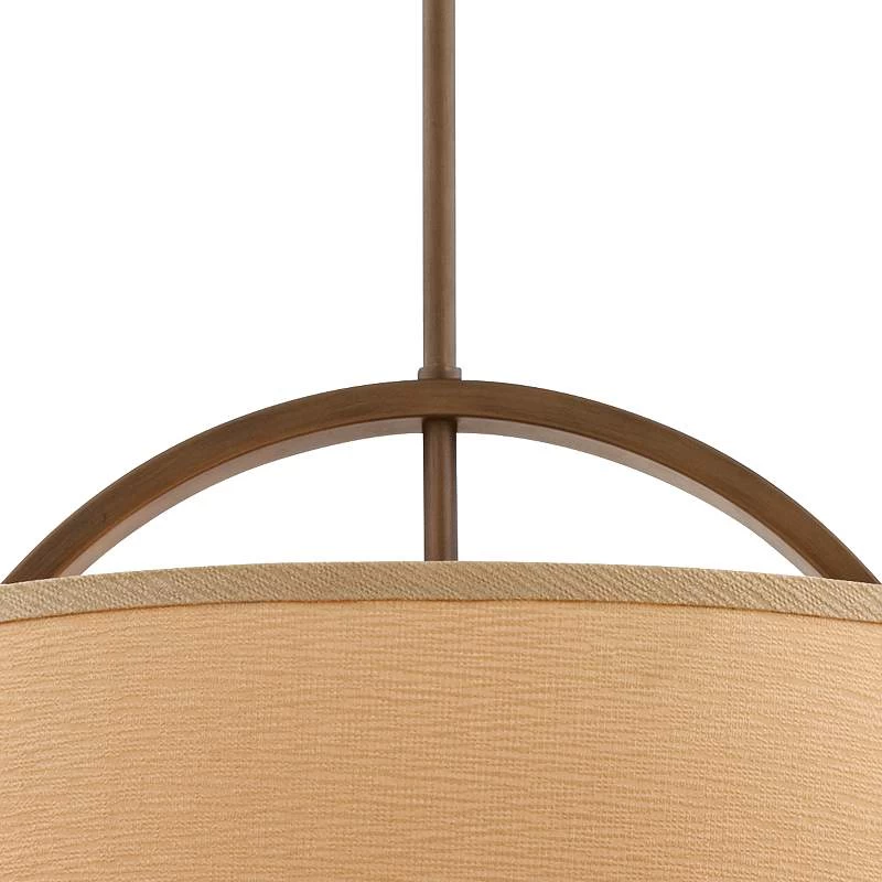 Halsted 20" Wide Linen Shade And Brushed Bronze Pendant Light 7 Halsted 20" Wide Linen Shade And Brushed Bronze Pendant Light - Image 5