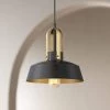 Harmonic 12" Wide Black And Warm Brass Mini Pendant Light