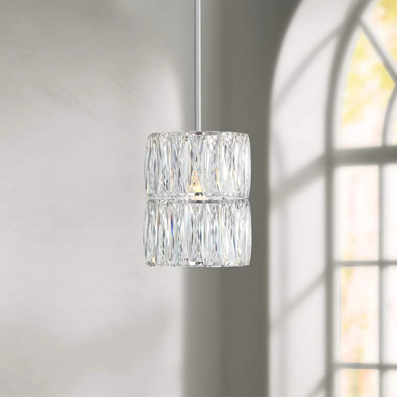 Juliette 7 3/4" Wide Chrome And K9 Crystal Mini Pendant 3 Juliette 7 3/4" Wide Chrome And K9 Crystal Mini Pendant