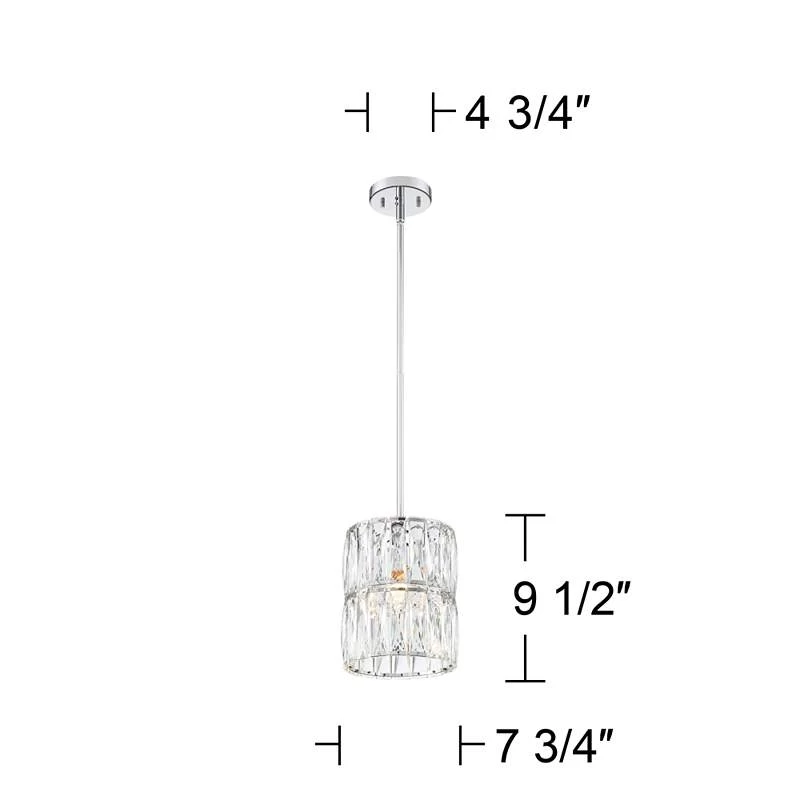 Juliette 7 3/4" Wide Chrome And K9 Crystal Mini Pendant 8 Juliette 7 3/4" Wide Chrome And K9 Crystal Mini Pendant - Image 6