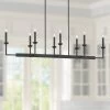 Kime 50" Wide Black 8-Light Trestle Island Chandelier