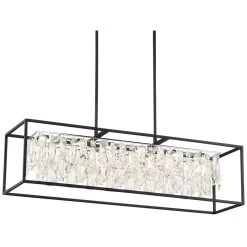 Krisa 35 1/2" Wide Crystal LED Kitchen Island Light Pendant -Famous Lighting Store krisa 35 and one half inch wide crystal led kitchen island light pendant 78t09