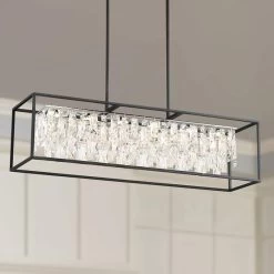 Krisa 35 1/2" Wide Crystal LED Kitchen Island Light Pendant -Famous Lighting Store krisa 35 and one half inch wide crystal led kitchen island light pendant 78t09cropped
