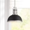 Posey 13" Wide Black And Brushed Nickel Dome Pendant Light -Famous Lighting Store posey 13 inch wide black and brushed nickel dome pendant light 64t30cropped