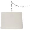 Possini Euro 14" Wide Nickel And Cream Burlap Plug-In Swag Chandelier -Famous Lighting Store possini euro 14 inch wide nickel and cream burlap plug in swag chandelier 17m50