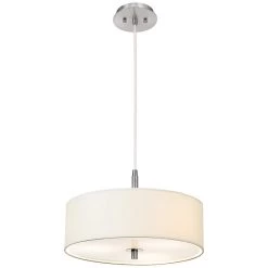 Possini Euro 16" Wide White Brushed Nickel Modern Pendant Light -Famous Lighting Store possini euro 16 inch wide white brushed nickel modern pendant light 93331