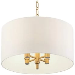 Possini Euro 20" Wide Warm Gold Pendant Light With White Shade -Famous Lighting Store possini euro 20 inch wide warm gold pendant light with white shade 42e57views1
