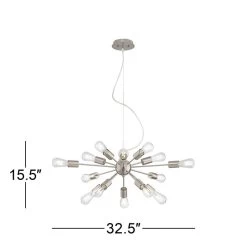 Possini Euro 32 1/2" Brushed Nickel 15-Light LED Sputnik Chandelier -Famous Lighting Store possini euro 32 and one half inch brushed nickel 15 light led sputnik chandelier 35g44views5