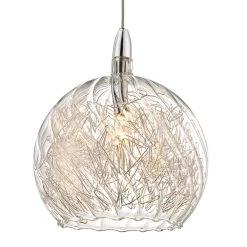 Possini Euro 4 1/2" Wide Swirl Wire Glass Mini Pendant Light -Famous Lighting Store possini euro 4 and one half inch wide swirl wire glass mini pendant light v8381views3