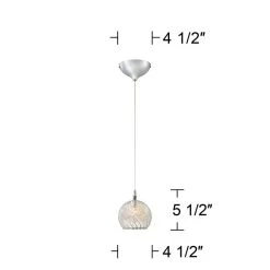 Possini Euro 4 1/2" Wide Swirl Wire Glass Mini Pendant Light -Famous Lighting Store possini euro 4 and one half inch wide swirl wire glass mini pendant light v8381views4