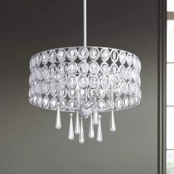 Possini Euro Almyra 19" Wide Modern Chrome And Crystal Pendant Light