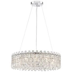 Possini Euro Alyssa 23 1/2" Wide Chrome And Crystal LED Pendant Light -Famous Lighting Store possini euro alyssa 23 and one half inch wide chrome and crystal led pendant light 64r72views3