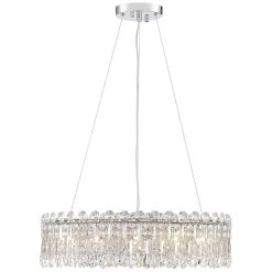 Possini Euro Alyssa 23 1/2" Wide Chrome And Crystal LED Pendant Light -Famous Lighting Store possini euro alyssa 23 and one half inch wide chrome and crystal led pendant light 64r72views4