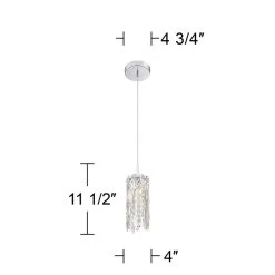 Possini Euro Alyssa 4" Wide Chrome And Crystal LED Mini Pendant Light -Famous Lighting Store possini euro alyssa 4 inch wide chrome and crystal led mini pendant light 64r73views4