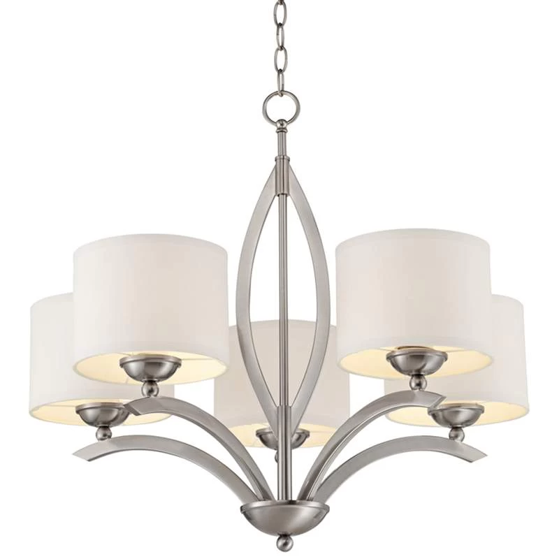 Possini Euro Ariano 27 1/4" Wide Brushed Nickel Modern Chandelier 6 Possini Euro Ariano 27 1/4" Wide Brushed Nickel Modern Chandelier - Image 4