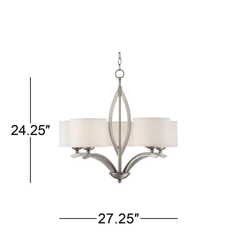 Possini Euro Ariano 27 1/4" Wide Brushed Nickel Modern Chandelier 7 Possini Euro Ariano 27 1/4" Wide Brushed Nickel Modern Chandelier - Image 5