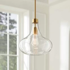 Possini Euro Asni 11" Wide Antique Gold And Glass Modern Mini Pendant -Famous Lighting Store possini euro asni 11 inch wide antique gold and glass modern mini pendant 23n40cropped