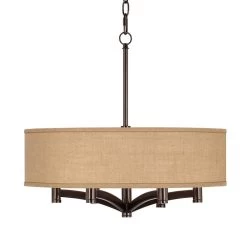 Possini Euro Ava 20" Wide Woven Burlap 6-Light Bronze Pendant 5 Possini Euro Ava 20" Wide Woven Burlap 6-Light Bronze Pendant -Famous Lighting Store possini euro ava 20 inch wide woven burlap 6 light bronze pendant 9k801