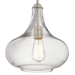 Possini Euro Belford 11" Brushed Nickel Handcrafted Glass Mini Pendant -Famous Lighting Store possini euro belford 11 inch brushed nickel handcrafted glass mini pendant 42e08views2
