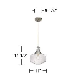 Possini Euro Belford 11" Brushed Nickel Handcrafted Glass Mini Pendant -Famous Lighting Store possini euro belford 11 inch brushed nickel handcrafted glass mini pendant 42e08views5