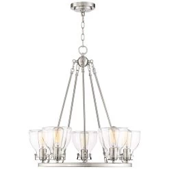 Possini Euro Bellis 24 1/2" Brushed Nickel 5-Light Ring Chandelier 9 Possini Euro Bellis 24 1/2" Brushed Nickel 5-Light Ring Chandelier -Famous Lighting Store possini euro bellis 24 and one half inch brushed nickel 5 light ring chandelier 39r15