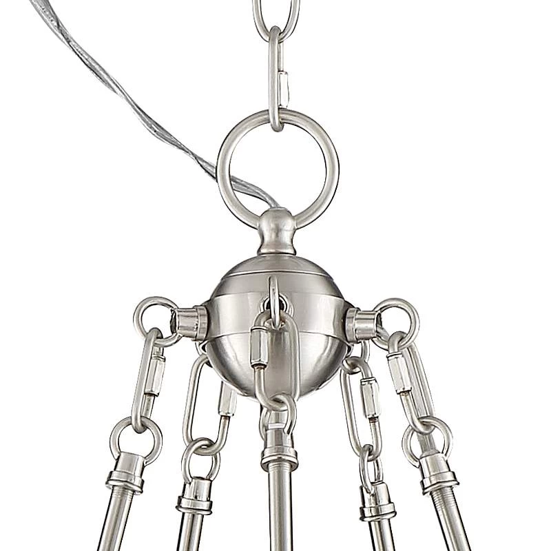 Possini Euro Bellis 24 1/2" Brushed Nickel 5-Light Ring Chandelier 7 Possini Euro Bellis 24 1/2" Brushed Nickel 5-Light Ring Chandelier - Image 5