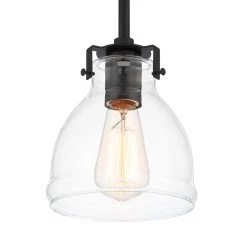 Possini Euro Bellis 6" Wide Black Clear Glass Mini Pendant -Famous Lighting Store possini euro bellis 6 inch wide black clear glass mini pendant 820v0views1