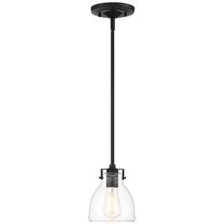 Possini Euro Bellis 6" Wide Black Clear Glass Mini Pendant -Famous Lighting Store possini euro bellis 6 inch wide black clear glass mini pendant 820v0views3
