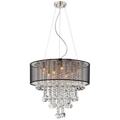 Possini Euro Bretton 22" Wide Brushed Nickel Crystal Chandelier -Famous Lighting Store possini euro bretton 22 inch wide brushed nickel crystal chandelier u3573