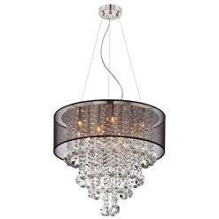 Possini Euro Bretton 22" Wide Brushed Nickel Crystal Chandelier -Famous Lighting Store possini euro bretton 22 inch wide brushed nickel crystal chandelier u3573views3