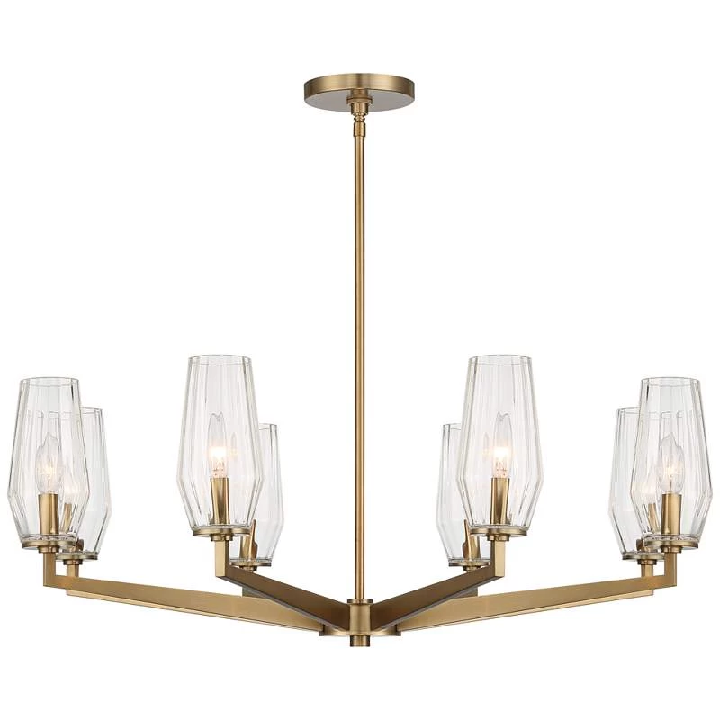 Possini Euro Byzantium 35" Wide Gold Finish 8-Light Modern Chandelier 7 Possini Euro Byzantium 35" Wide Gold Finish 8-Light Modern Chandelier - Image 5